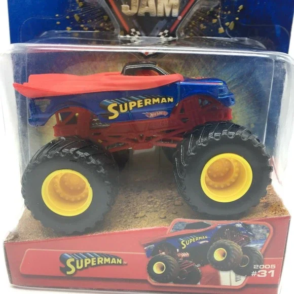 Hot Wheels Monster Jam Monster Truck SUPERMAN Blue/Red Die Cast 1/64 2005 #31 - Picture 2 of 3